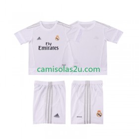 Camisolas de futebol Real Madrid 2015 2016 Retro Criança Equipamento Principal Manga Curta